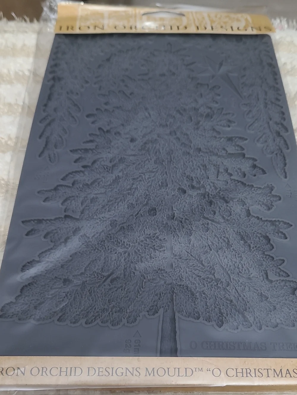 RARE NEW IOD Iron Orchid Designs Mould O Christmas Tree Silicone Micro-Rim